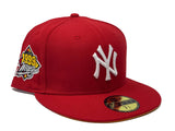 NEW YORK YANKEES 1999 WORLD SERIES RED YELLOW BRIM NEW ERA FITTED HAT