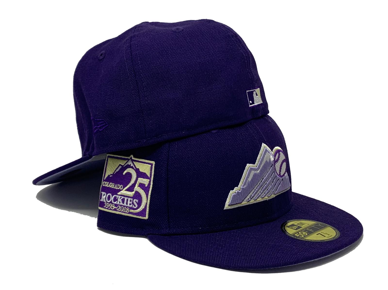 Gray Colorado Rockies Purple Bottom 25th Anniversary Side Patch New Era  59Fifty Fitted