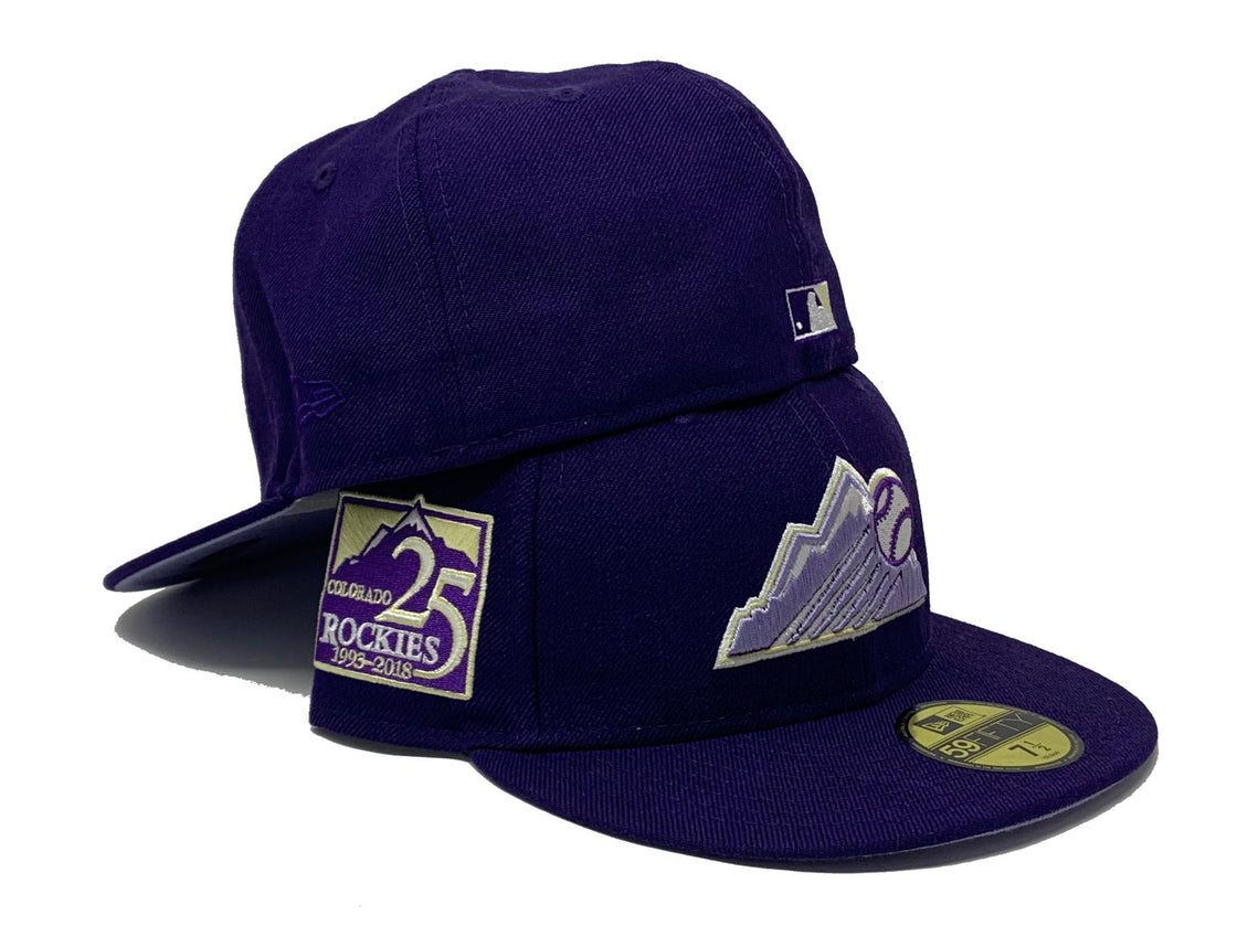 COLORADO ROCKIES  25TH ANNIVERSARY PURPLE LAVENDER BRIM NEW ERA FITTED HAT