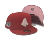 BOSTON RED SOX 2004 WORLD SERIES "STRAWBERRY REFRESHER" PINK BRIM NEW ERA FITTED HAT