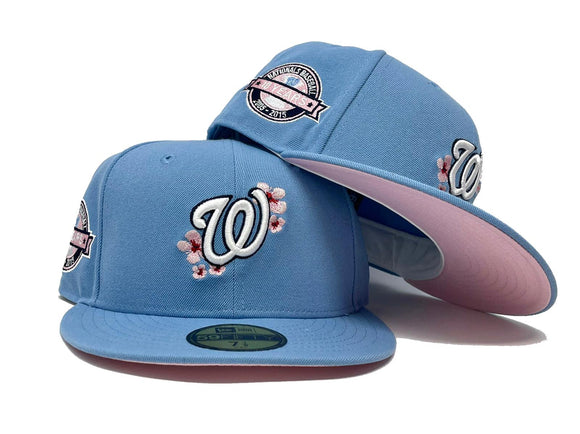 washington nationals cherry blossom fitted hat Cap M/L Graphite New 7 3/8