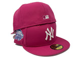 NEW YORK YANKEES 1999 WORLD SERIES "BUBBLE GUM" PINK BRIM NEW ERA FITTED HAT