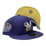 MILWAUKEE BREWERS 1992 ALL STAR GAME NAVY BUTTER YELLOW BRIM NEW ERA FITTED HAT
