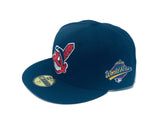 CLEVELAND INDIANS 1997 WORLD SERIES NAVY GRAY BRIM NEW ERA FITTED HAT
