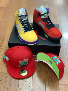 TAMPA BAY DEVIL RAYS INAUGURAL SEASON NEW ERA FITTED TO MATCH AIR JORDAN RETRO 5 " WHAT THE