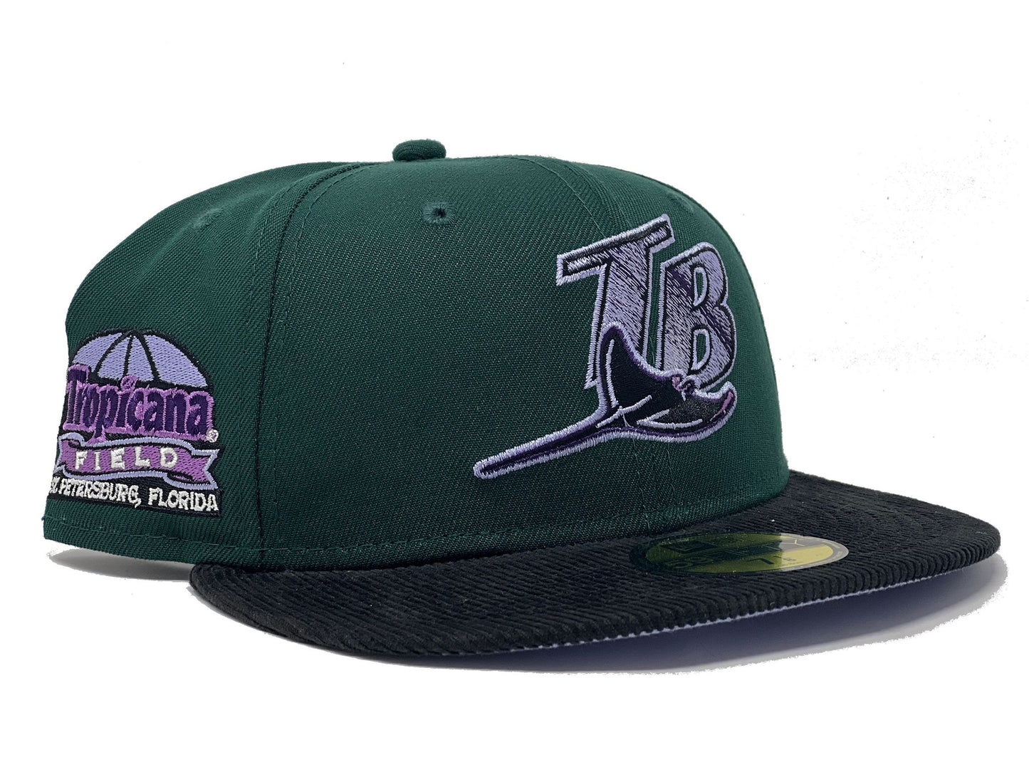 TAMPA BAY RAYS TROPICANA FIELD CORD VISOR LIGHT PURPLE BRIM NEW ERA FITTED HAT