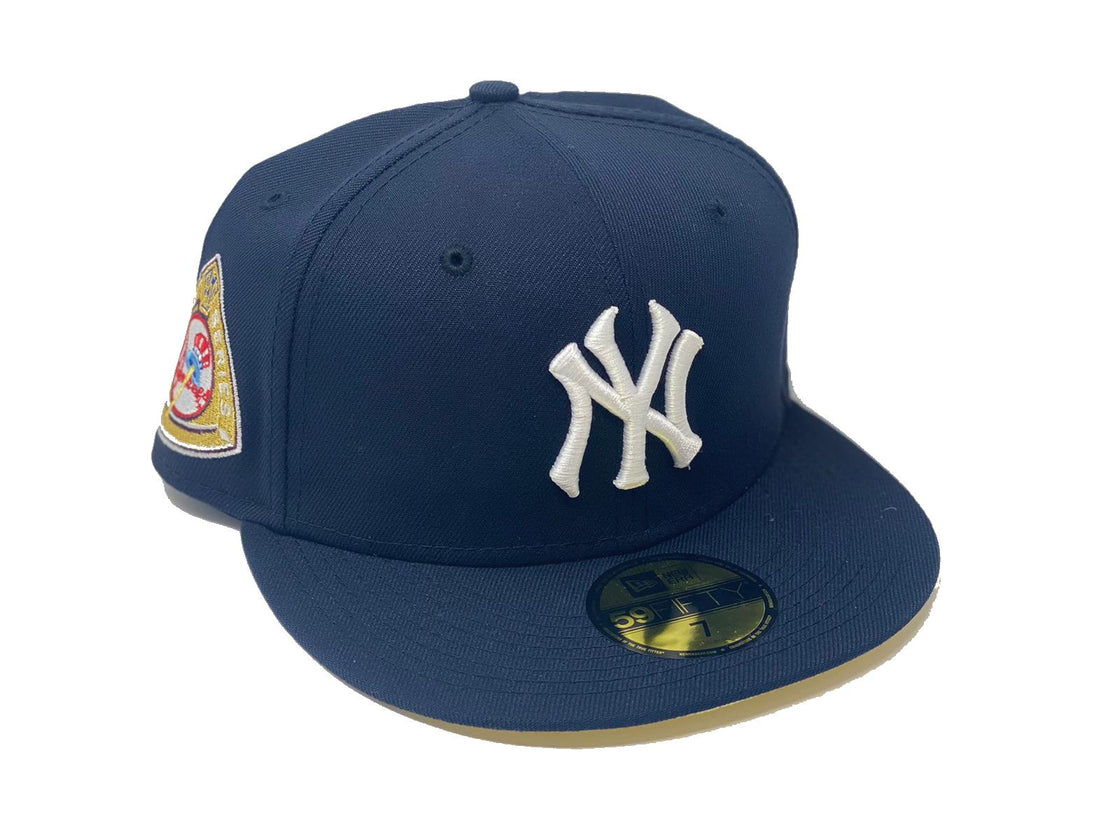 NEW YORK YANKEES 1959 WORLD SERIES NAVY BUTTER POPCORN YELLOW BRIM NEW ERA FITTED HAT