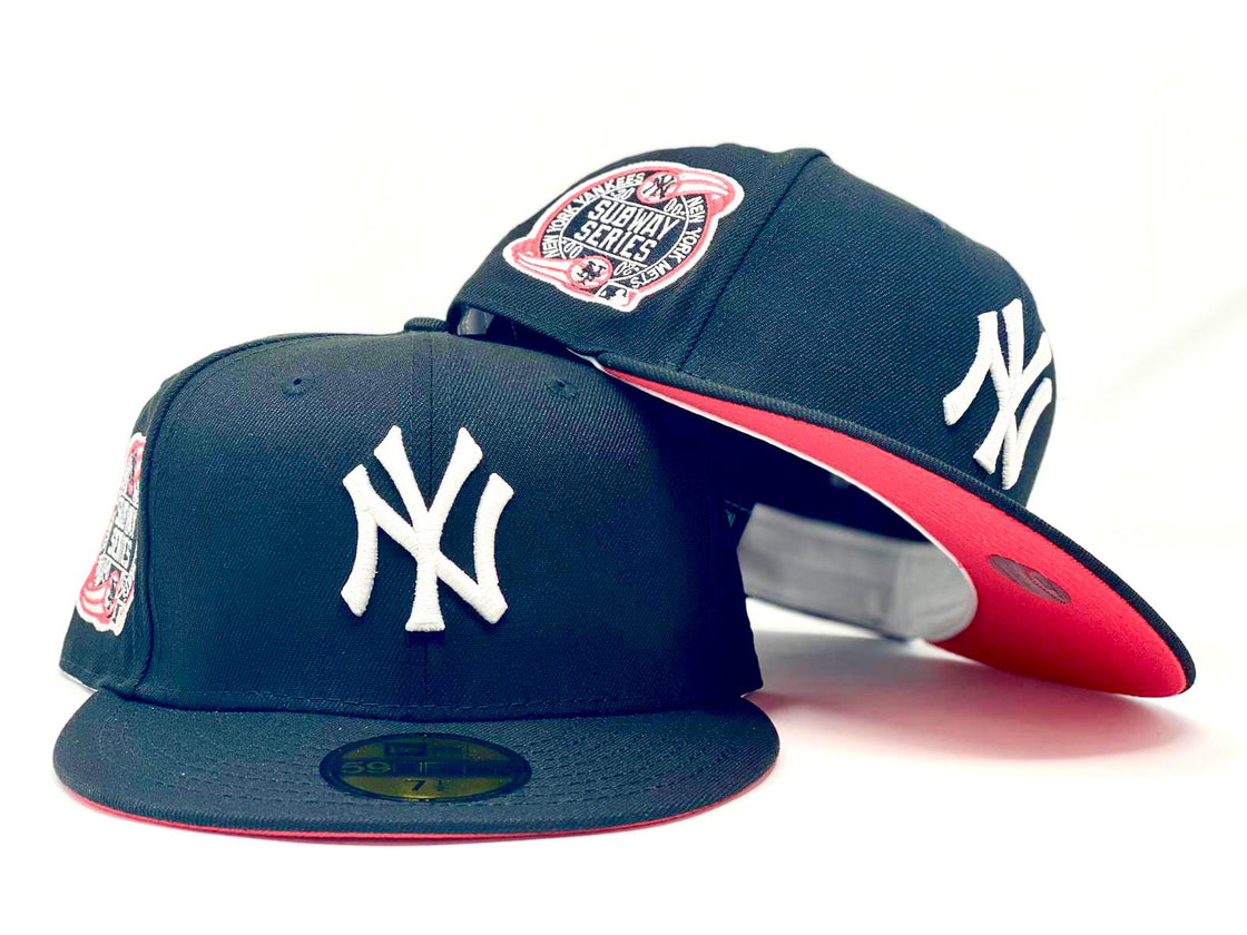 NEW YORK YANKEES  SUBWAY SERIES BLACK FUSION PINK BRIM NEW ERA FITTED HAT