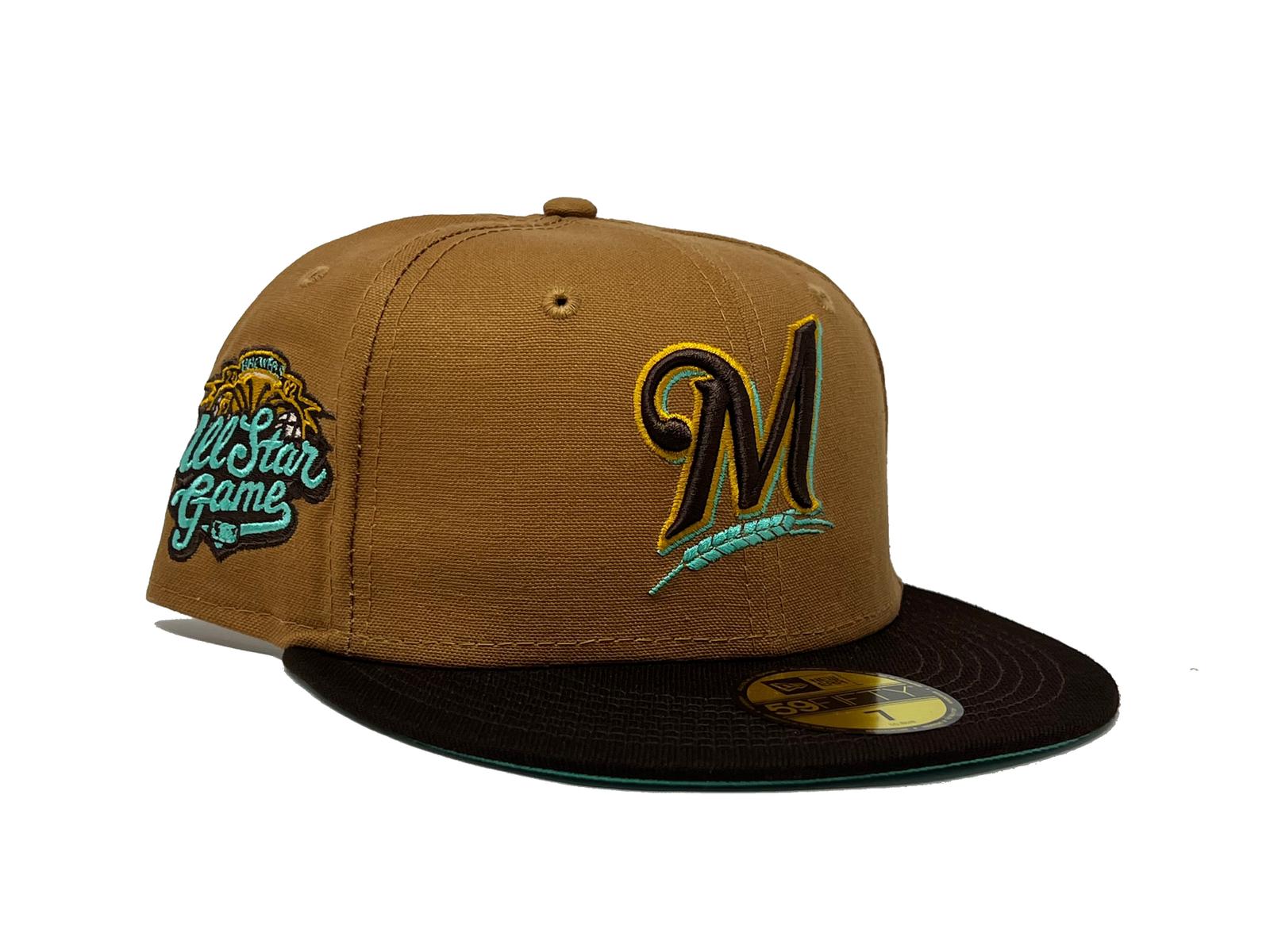 Milwaukee Brewers Hat Cap New Era Size 7 1/8 Fitted Brown Digital