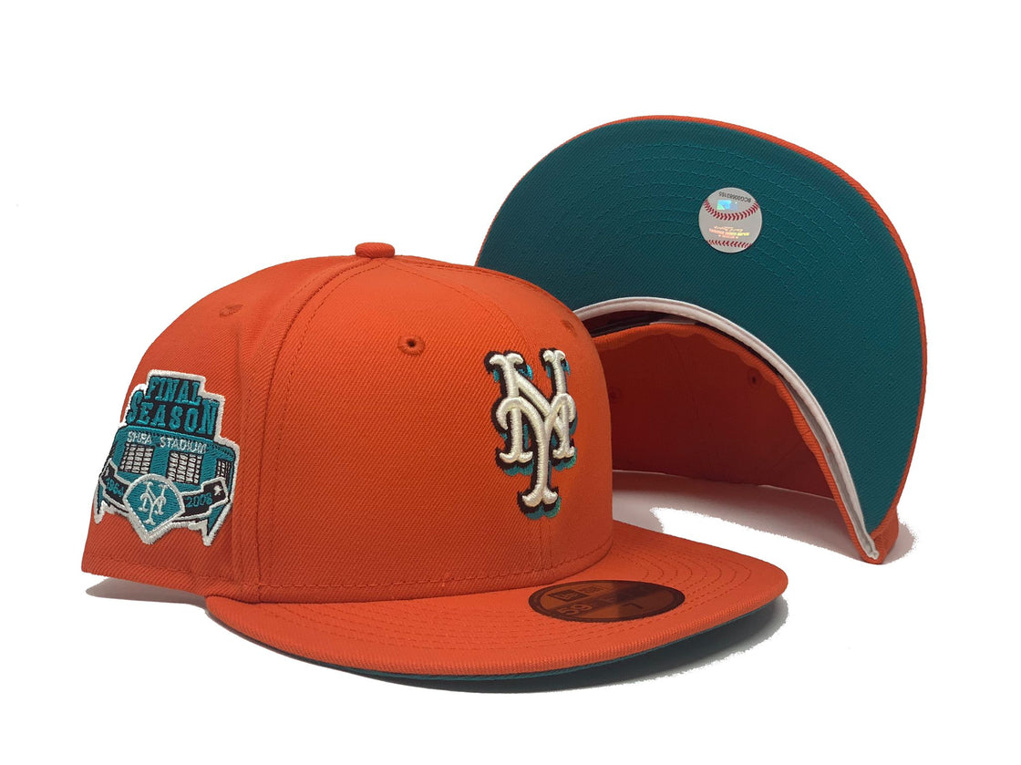 Orange New York Mets Final Season Custom New Era Fitted Hat