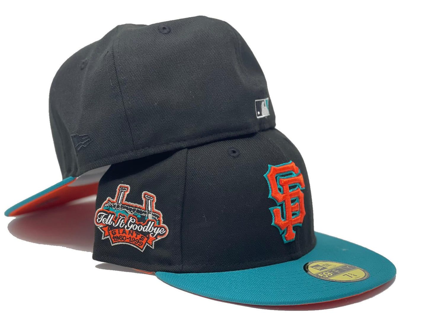 SAN FRANCISCO GIANTS BLACK ORANGE BRIM NEW ERA FITTED HAT