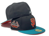 SAN FRANCISCO GIANTS BLACK ORANGE BRIM NEW ERA FITTED HAT