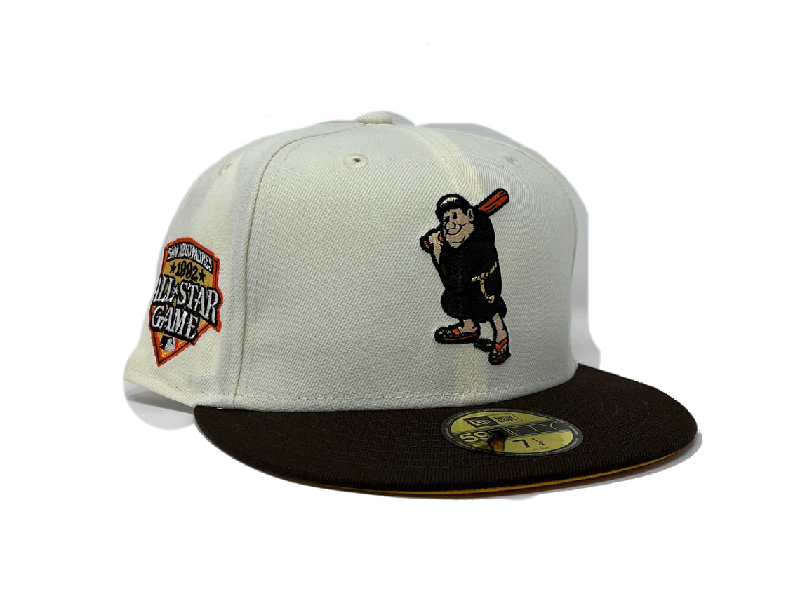 SAN DIEGO PADRES 1992 ALL STAR GAME YELLOW BRIM NEW ERA FITTED HAT