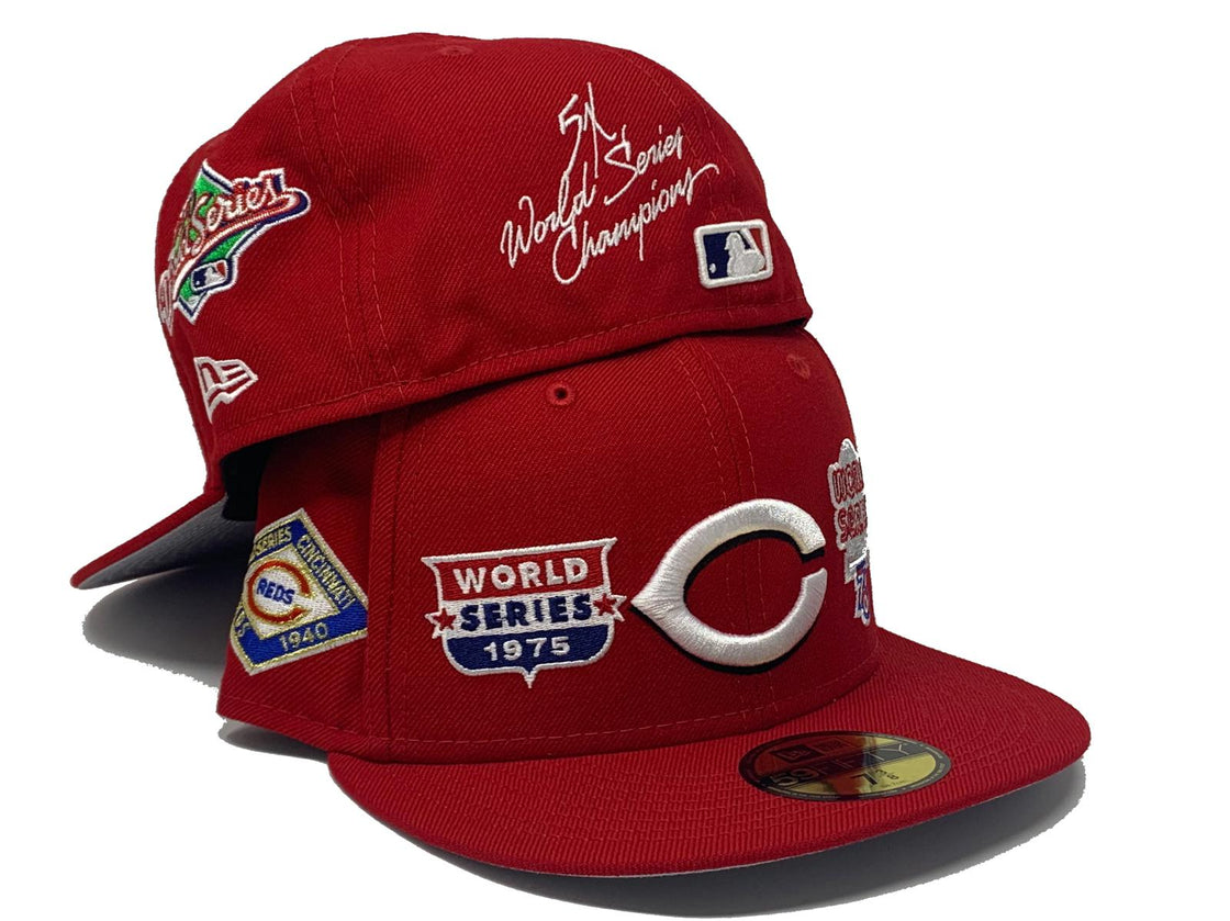 Red Cincinnati Reds World Champions New Era Fitted Hat 