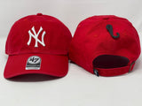 Men's '47 Red New York Yankees Heritage Clean Up Adjustable Hat