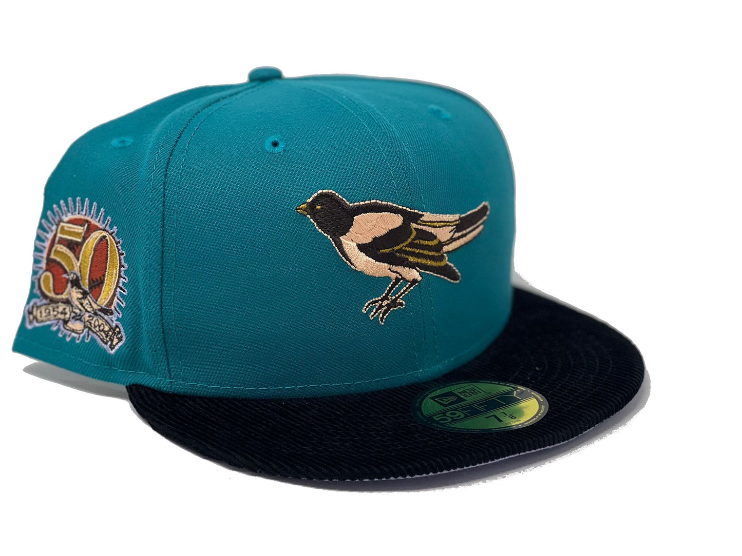 Baltimore Orioles 50th Anniversary Corduroy Visor Lavander Brim New Era Fitted Hat