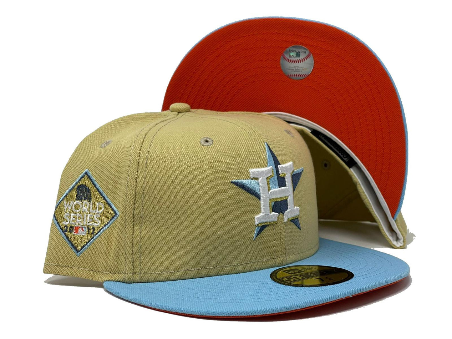 HOUSTON ASTROS 2011 WORLD SERIES "SUNRISE GRADIENT" ORANGE BRIM NEW ERA FITTED HAT