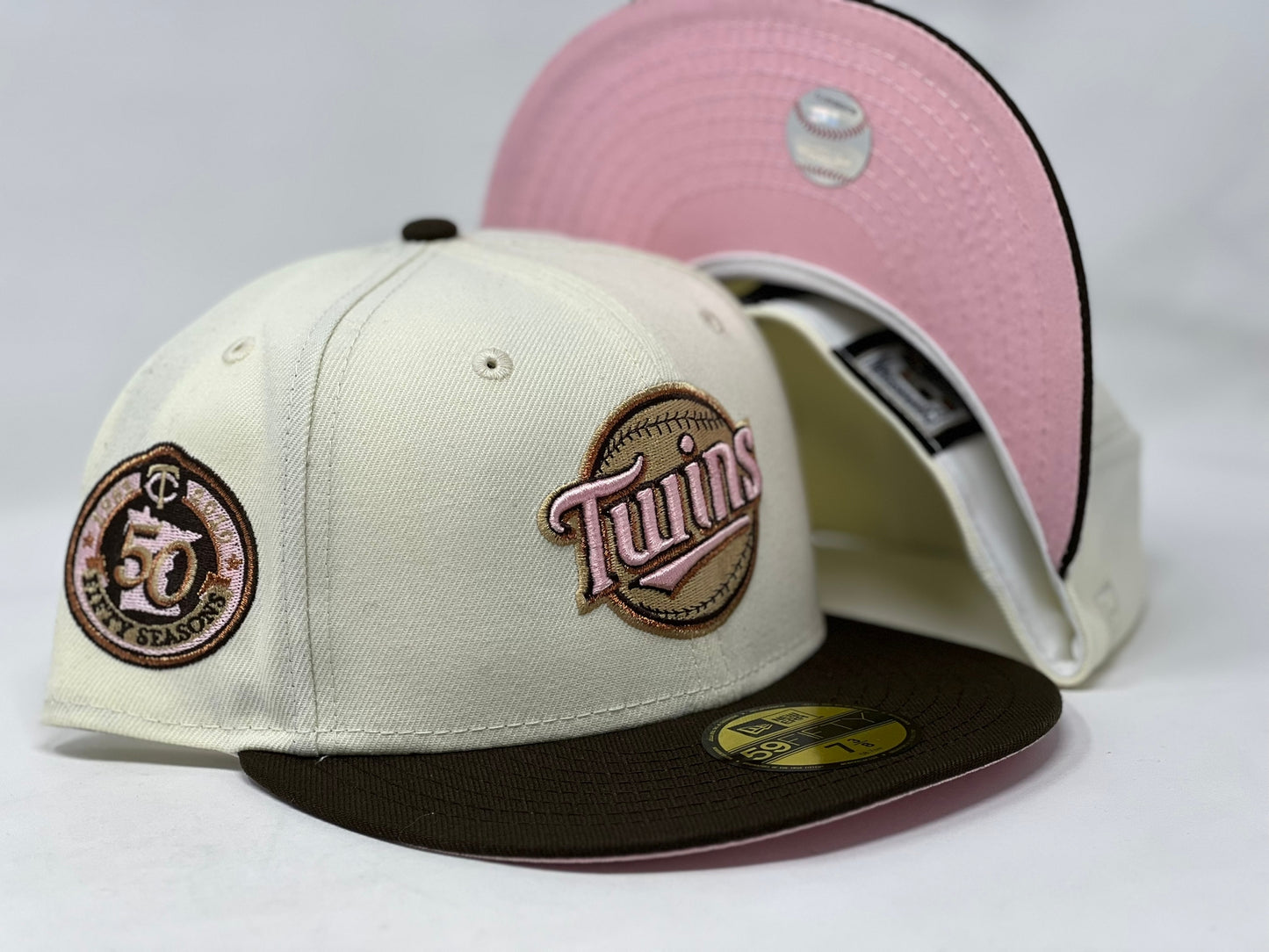 Minnesota Twins 50th Anniversary "Neapolitan Ice Cream Pack" Pink Brim New Era Fitted Hat
