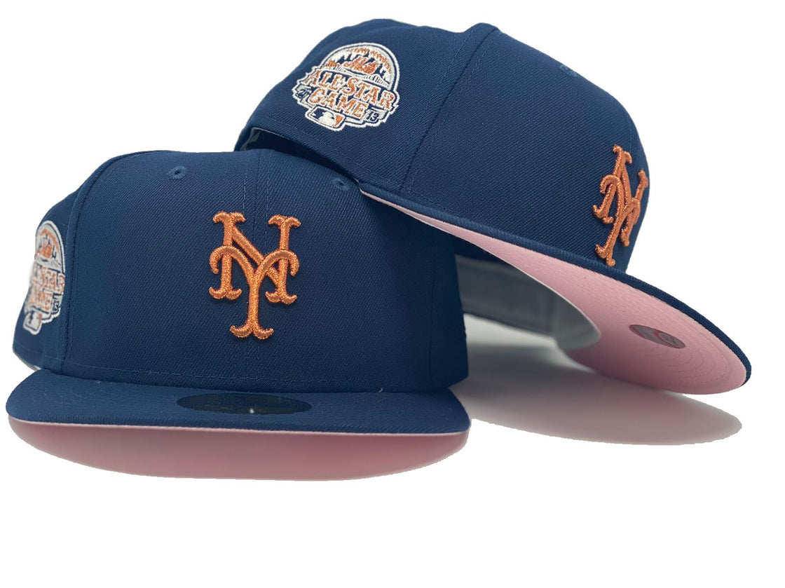 NEW YORK METS 2013 ALL STAR GAME NAVY PINK BRIM NEW ERA FITTED HAT