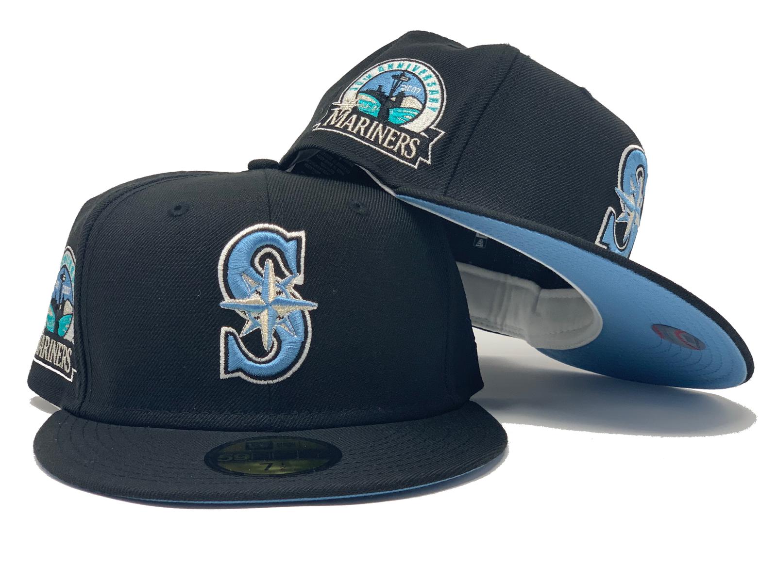 SEATTLE MARINERS 30TH ANNIVERSARY BLACK ICY BRIM NEW ERA FITTED HAT –  Sports World 165