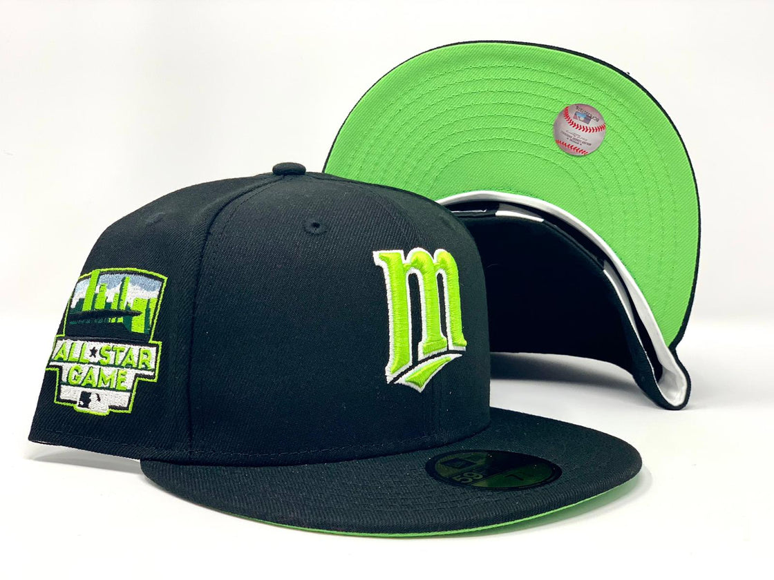 MINNESOTA TWINS 2014 ALL STAR GAME BLACK LIME GREEN BRIM NEW ERA FITTED HAT