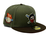 PITTSBURGH PIRATES ESTABLISHED SIDE PATCH "FALL HARVEST PACK" RUST ORANGE BRIM NEW ERA FITTED HAT