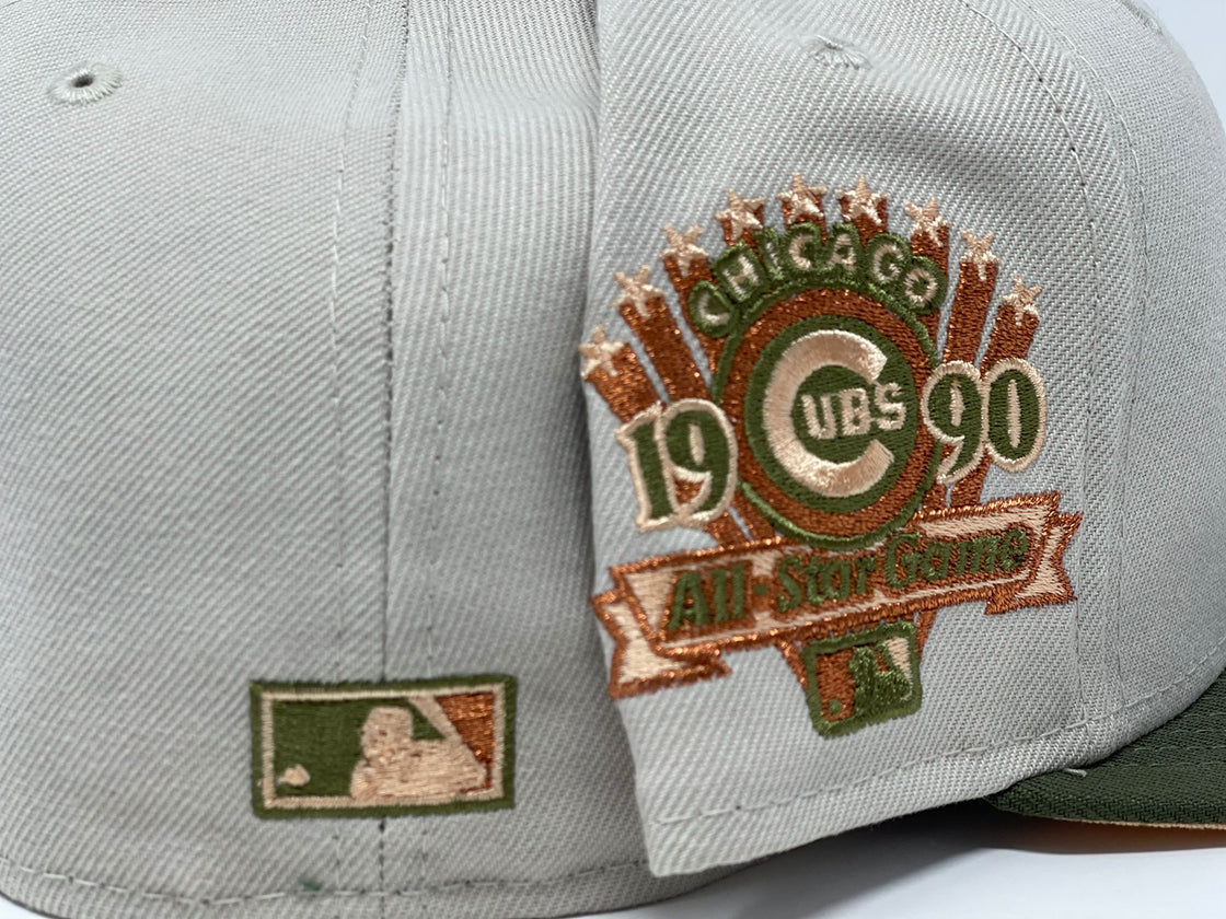 CHICAGO CUBS 1990 ALL STAR GAME STONE PEACH BRIM NEW ERA FITTED HAT