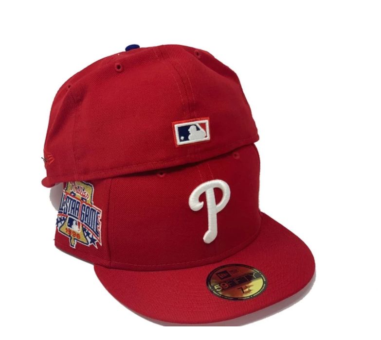 Red Philadelphia Phillies Gray Bottom 1976 All Star Game Side Patch Just Don New Era 59FIFTY Fitted 73/8