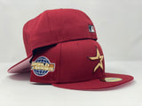 HOUSTON ASTROS 2005 WORLD SERIES BRICK RED PINK BRIM NEW ERA FITTED HAT
