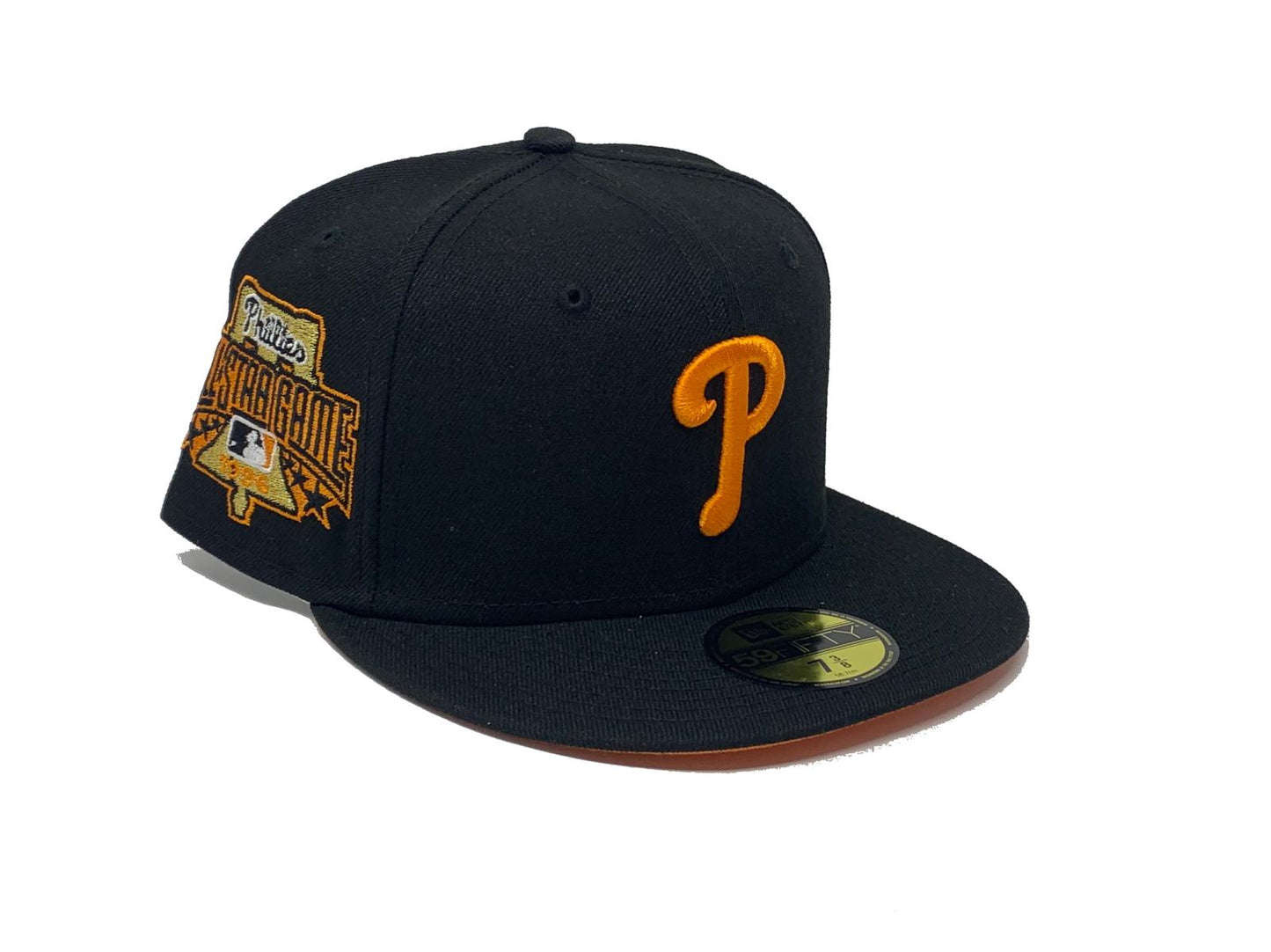 PHILADELPHIA PHILLIES 1996 ALL STAR GAME BLACK ORANGE BRIM NEW ERA FITTED HAT