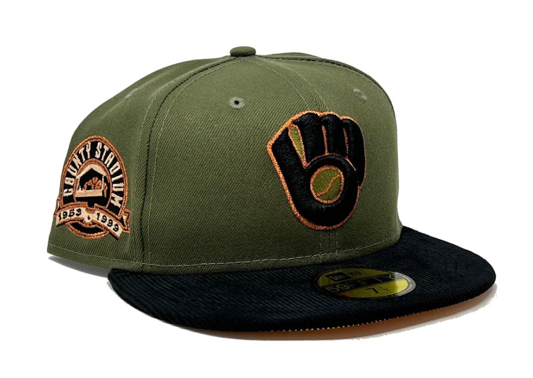 Milwaukee Brewers County Stadium  Peach  Brim New era Fitted Hat