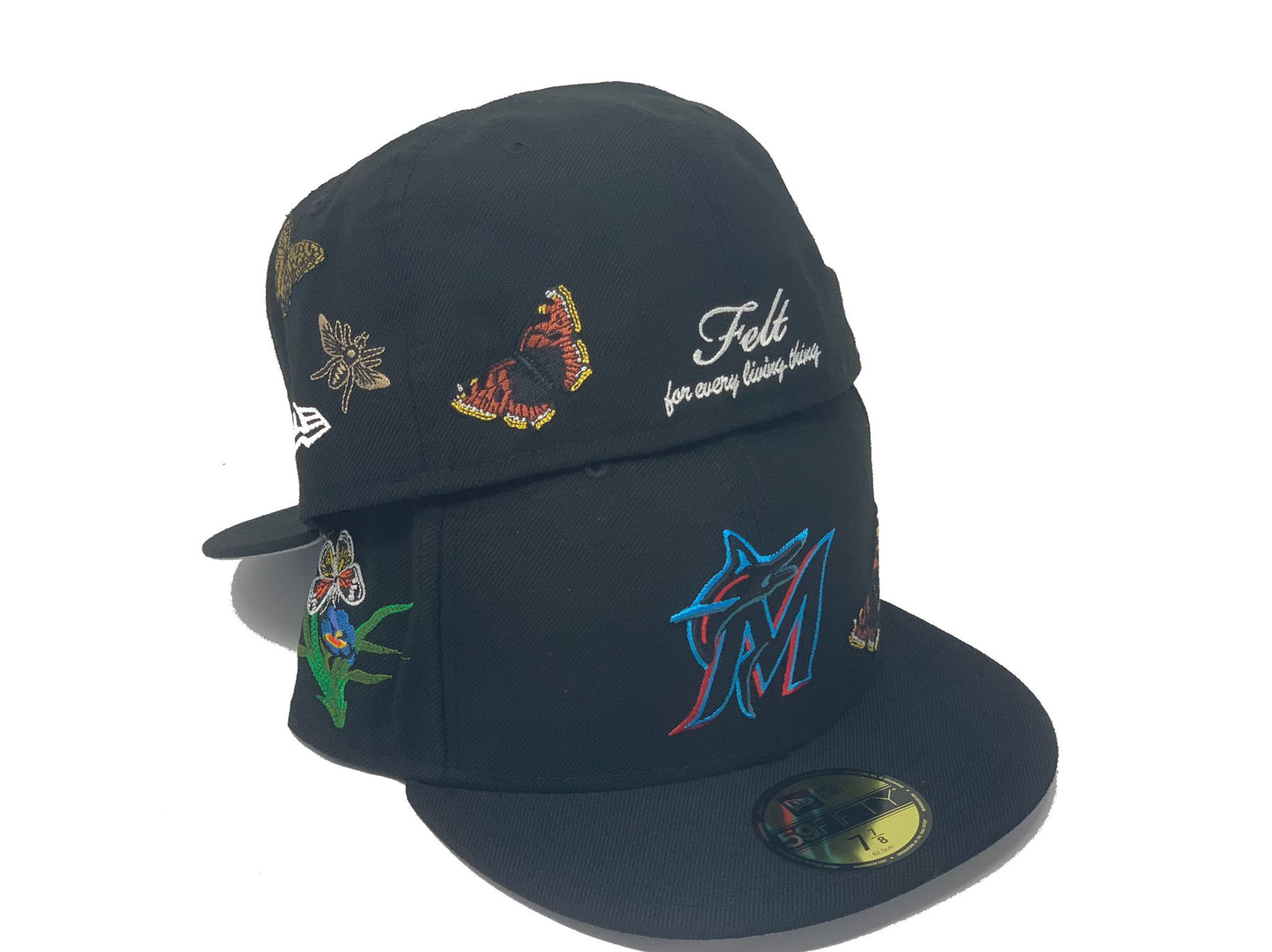FELT *  MIAMI MARLIN BLACK 59FIFTY NEW ERA FITTED HAT