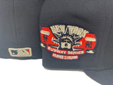 NEW YORK YANKEES SUBWAY SERIES" NHL CROSS OVER"  NAVY RED BRIM NEW ERA FITTED HAT
