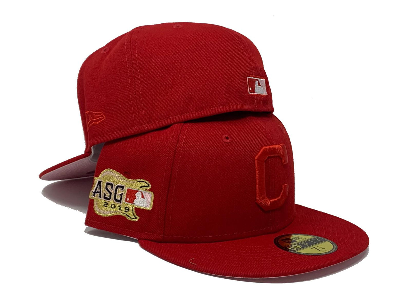 CLEVELAND  INDIANS 2019 ALL STAR GAME RED PINK BRIM NEW ERA FITTED HAT