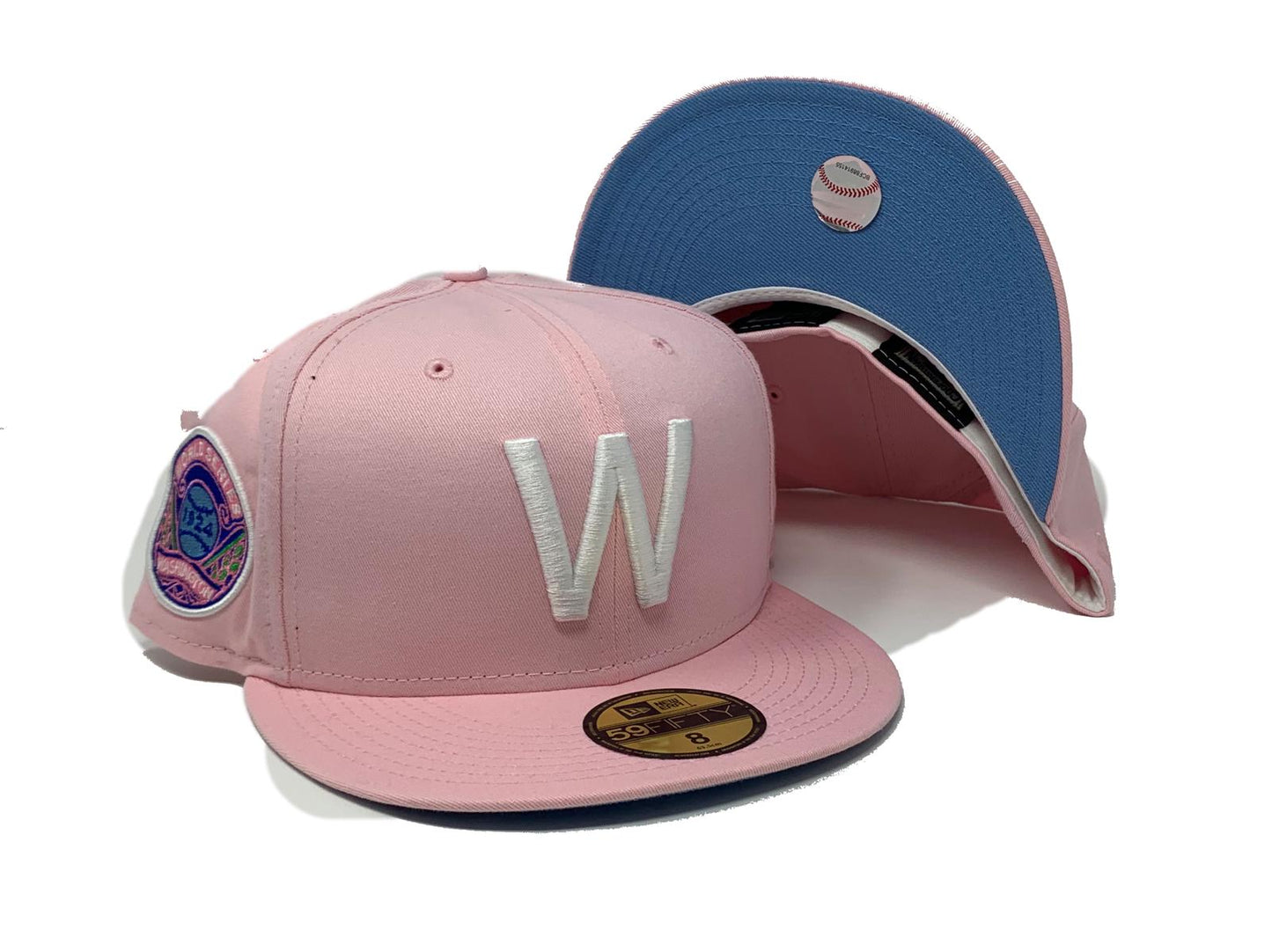 WASHINGTON SENATORS 1924 WORLD SERIES LIGHT PINK ICY BRIM NEW ERA FITTED HAT