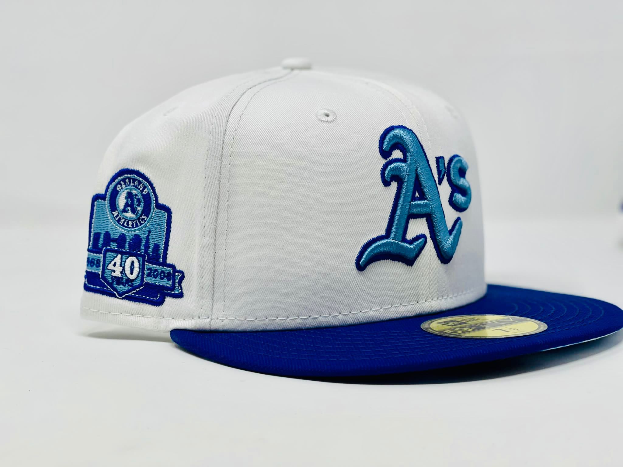 OAKLAND ATHLETICS 40TH ANNIVERSARY BLACK ROYAL BRIM NEW ERA FITTED