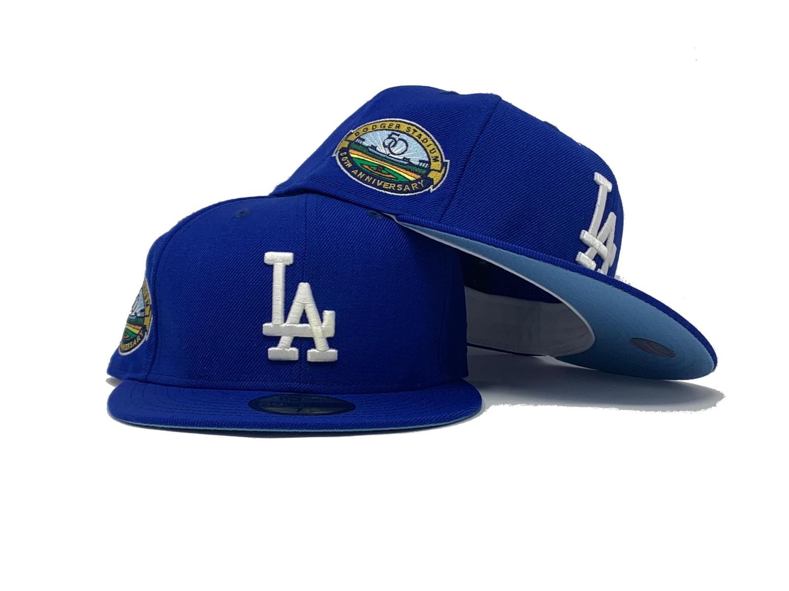 New Era 59FIFTY Los Angeles Dodgers 50th Anniversary Stadium Patch Icy UV Hat - Royal, Light Blue Royal / 7 3/8