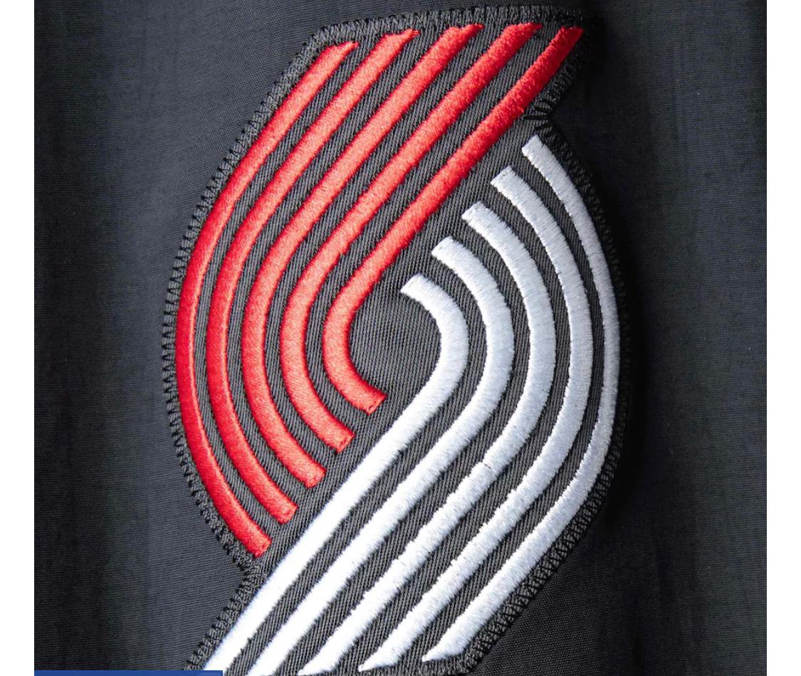 Portland Trail Blazers Mitchell And Ness Black Hardwood Classics Authentic Warm Up Jacket