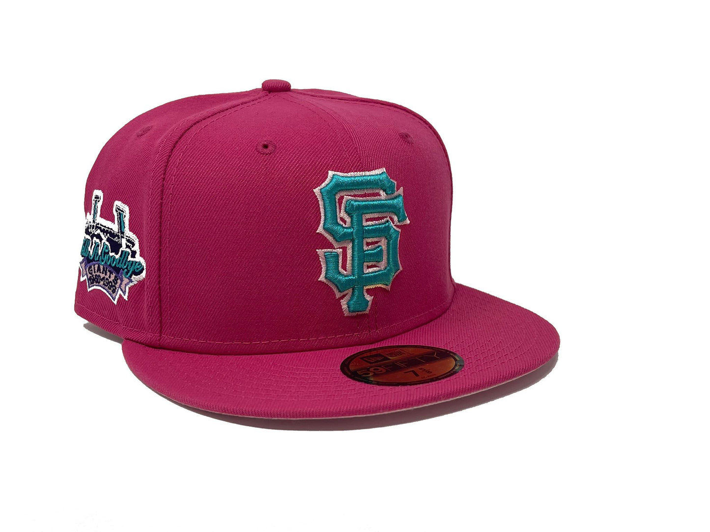 SAN FRANCISCO GIANTS CANDLESTICK PARK "BUBBLE GUM" PINK BRIM NEW ERA FITTED HAT