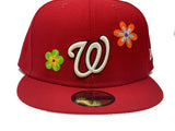 Red Washington Nationals Flower Pattern 59fifty New Era Fitted Hat