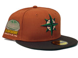 SEATTLE MARINERS KINGDOME STADIUM " AUTUMN 22" GREEN BRIM NEW ERA FITTED HAT