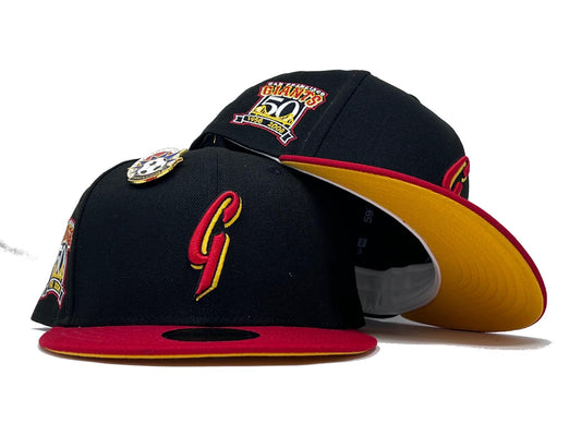 SAN FRANCISCO GIANTS 50TH ANNIVERSARY "WORLD CUP SOCCER PACK" YELLOW BRIM NEW ERA FITTED HAT