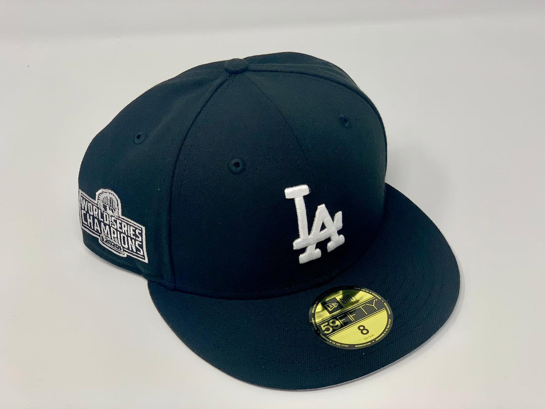 LOS ANGELES DODGERS 2020 WORLD SERIES CHAMPIONS BLACK GRAY BRIM NEW ERA FITTED HAT