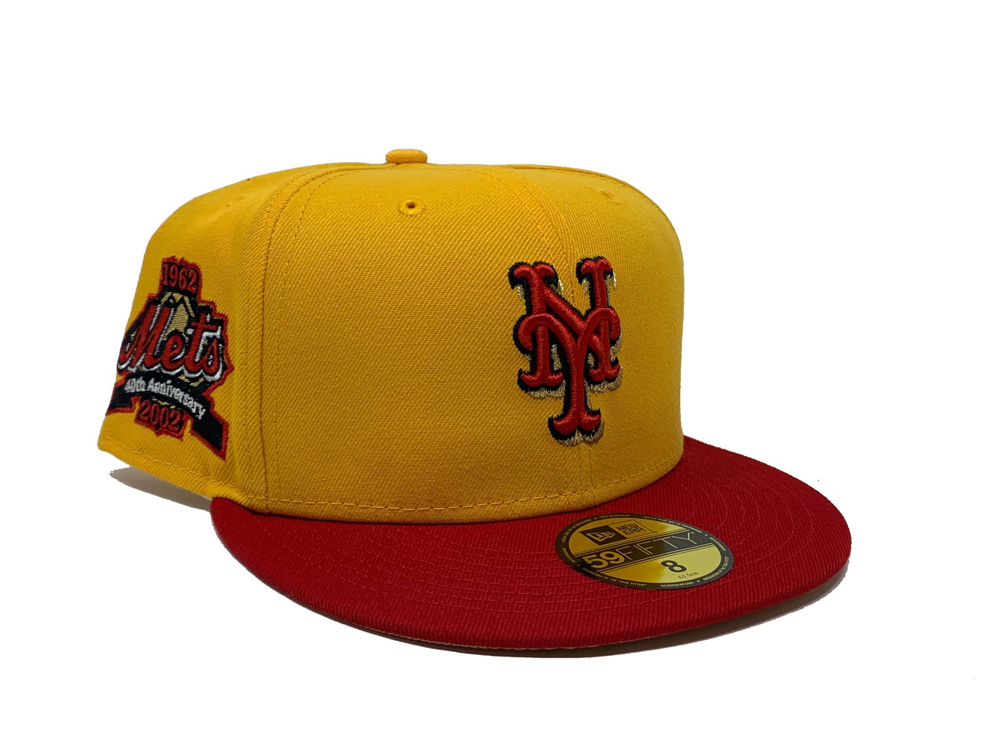 Atlanta Baseball Hat A Gold 40th Anniversary New Era 59FIFTY Fitted A Gold / Midnight Navy | Snow White | Radiant Red / 7 1/8