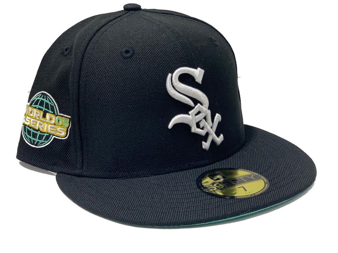 CHICAGO WHITE SOX 2005 WORLS SERIES BLACK MINT GREEN BRIM NEW ERA FITTED