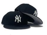 Black New York Yankees White Logo New Era 950 Snapback Hat