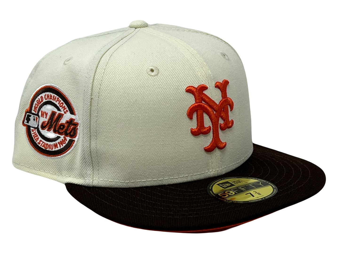 New York Mets 1969 World Champions Orange Brim New Era Fitted Hat