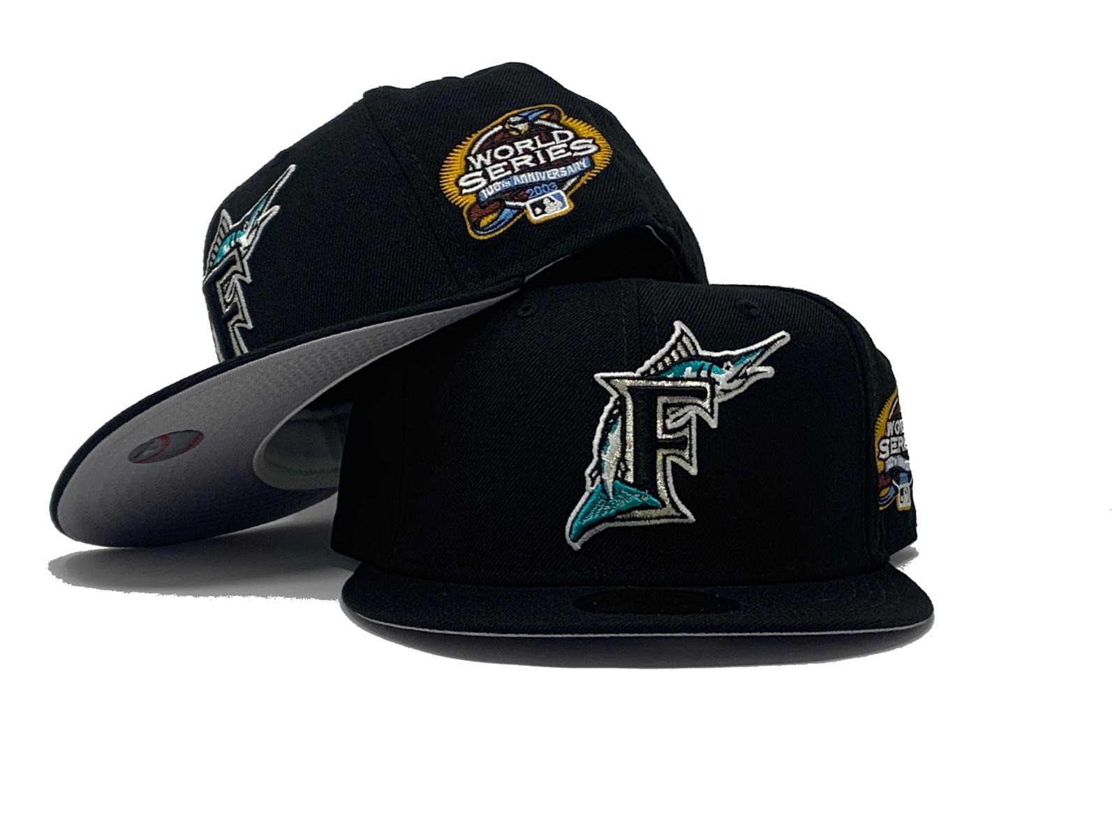 Florida Marlins 2003 World Series New Era 59Fifty Fitted Hat (GITD Black  Khaki Under brim)