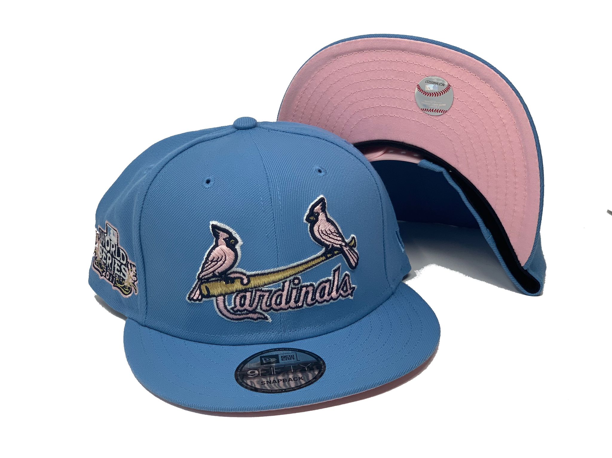 Men's New Era Pink/Sky Blue St. Louis Cardinals 2011 World Series