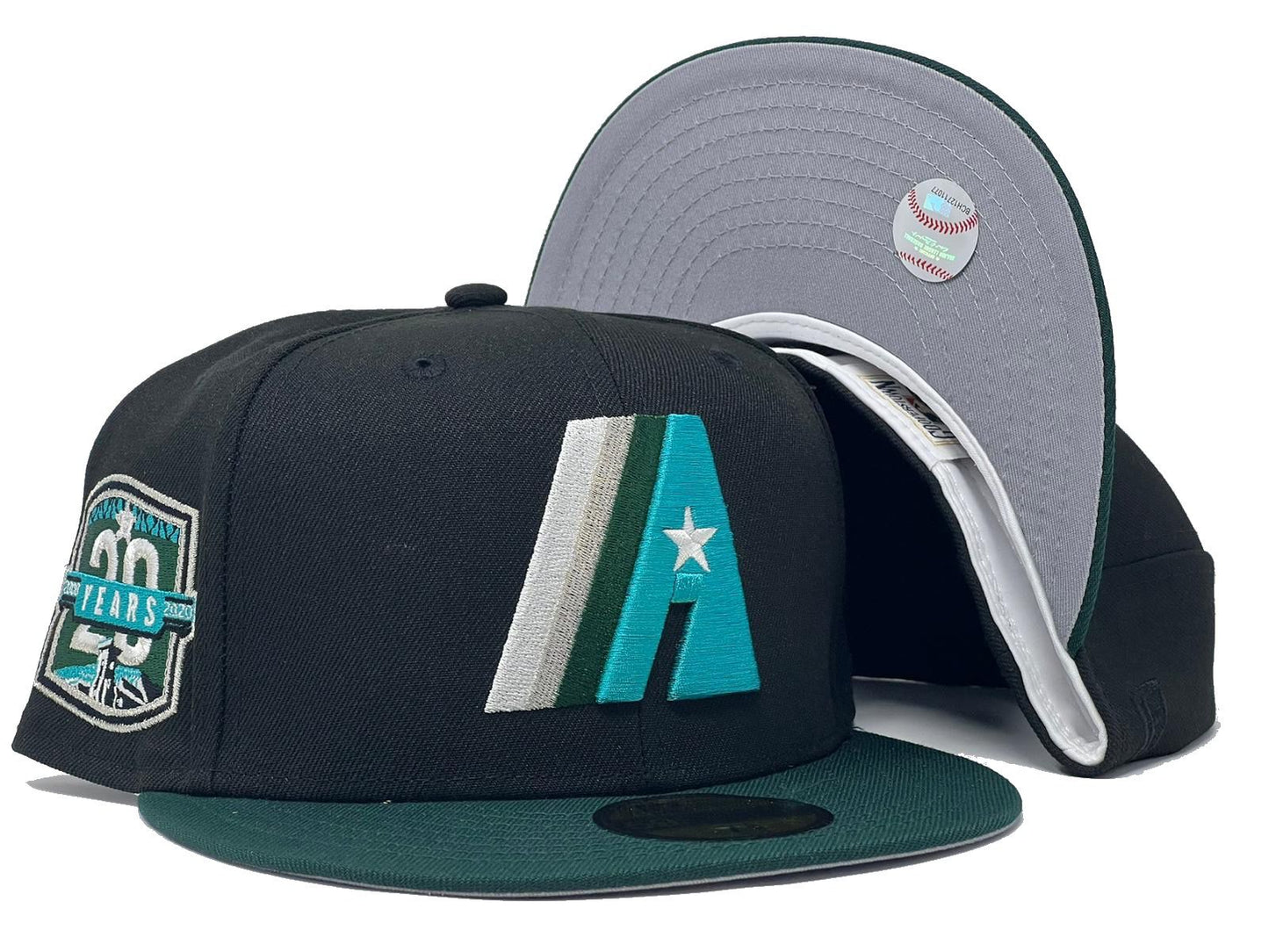 Houston Astros 20th Anniversary Prototype Logo Gray Brim New Era Fitted Hat